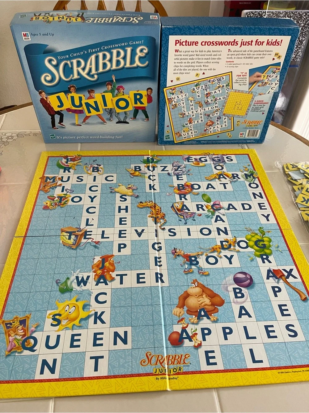 Hasbro Scrabble Junior Kids Board Game - Blue Used but still in good condition
